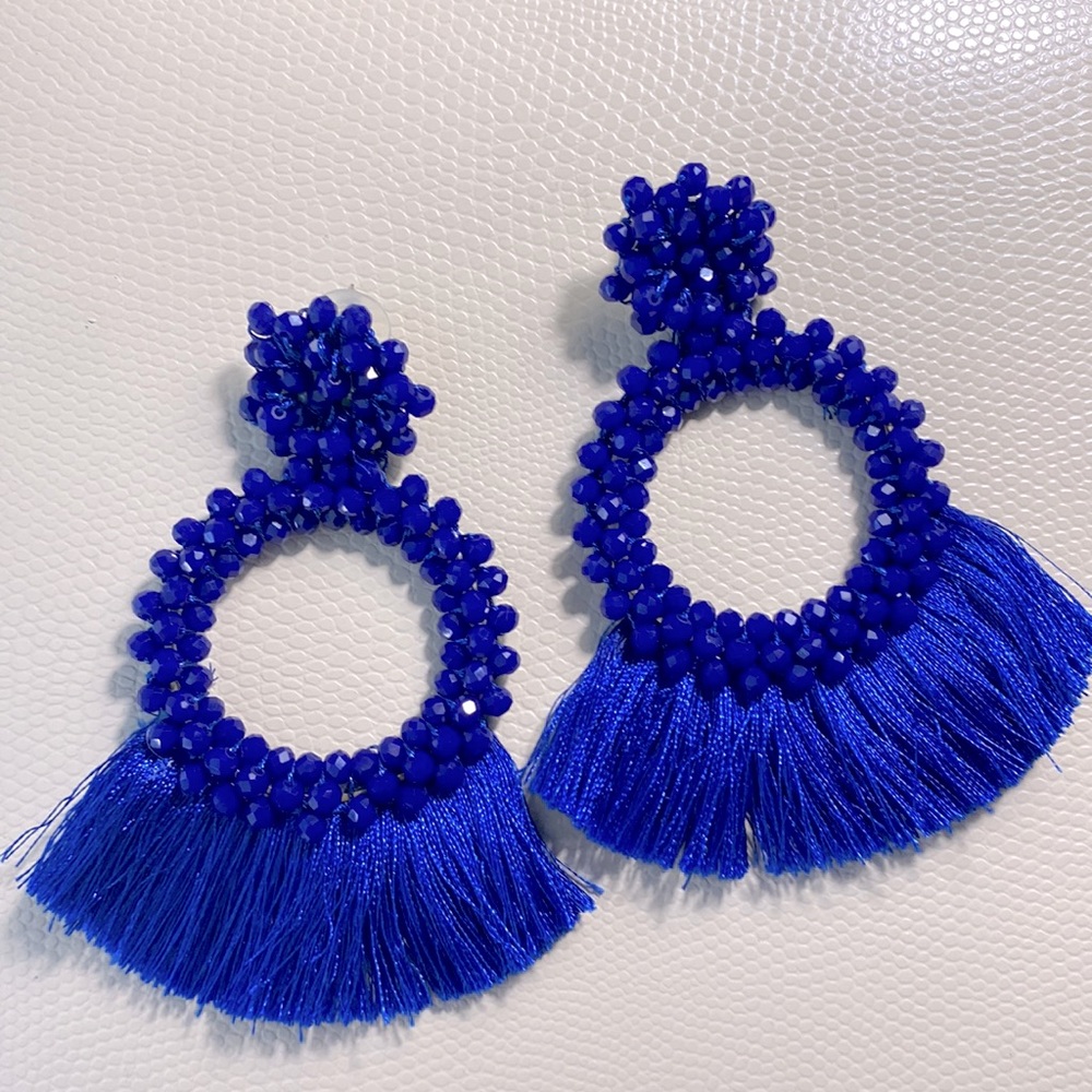 Lightweight Royal Blue Statement Earrings